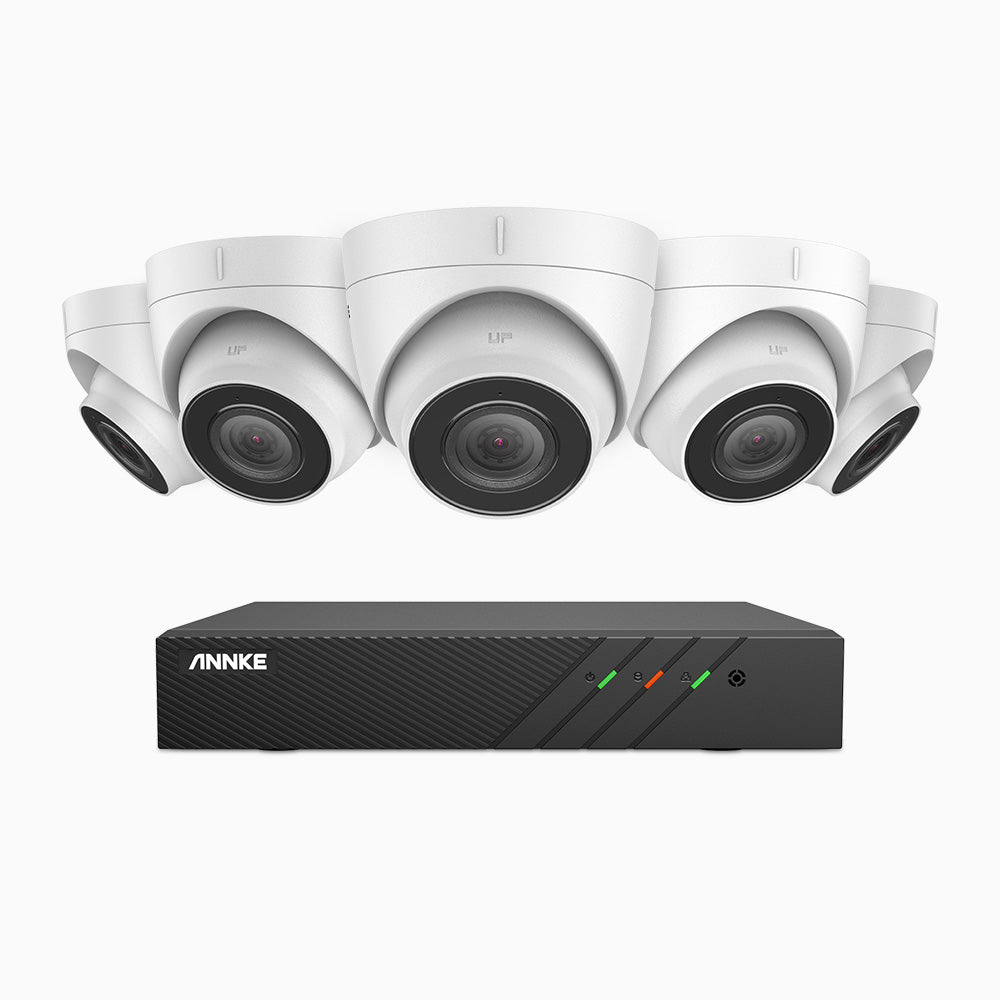 H500 - 3K Super HD 8 Channel 5 Cameras PoE Security System, EXIR 2.0 Night Vision, Built-in Mic & SD Card Slot, Works with Alexa ,IP67 Waterproof, RTSP Supported