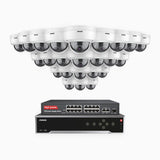 H500 - 3K 32 Channel 24 Cameras PoE Security System, EXIR 2.0 Night Vision, Built-in Mic & SD Card Slot, Works with Alexa, 16-Port PoE Switch Included ,IP67 Waterproof, RTSP Supported