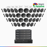 NightChroma<sup>TM</sup> NCK800 – 4K 64 Channel 40 Cameras PoE Security System, Acme Color Night Vision, 3840 × 2160 @ 30fps, Human & Vehicle Detection, Siren & Strobe Alarm, Two-Way Audio, All-Metal Housing