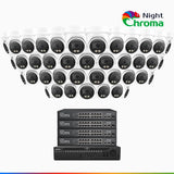 NightChroma<sup>TM</sup> NCK800 – 4K 64 Channel 40 Cameras PoE Security System, Acme Color Night Vision, 3840 × 2160 @ 30fps, Human & Vehicle Detection, Siren & Strobe Alarm, Two-Way Audio, All-Metal Housing