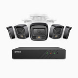 H500 - 3K Super HD 8 Channel 5 Cameras PoE Security System, Color & IR Night Vision, 3072 × 1728 @ 20fps, Smart Human & Vehicle Detection, Built-in Microphone, IP67