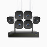 WS800 - 8MP Ultra HD 16 Channel 6 Cameras Wireless NVR Security System, 2.4/5.8G Dual-Band WiFi Pro, Human Motion Detection, Two-Way Audio, Night Vision, Works with Alexa