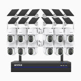 WBS400 - 4MP 16 Channel 12 Battery Cameras Outdoor Wireless NVR Security System, 2.4G & 5.8G Dual-Band WiFi, Motion Detection, Two-Way Audio, Battery & Solar Powered, 270° Pan & 90° Tilt, loud & Max. 256 GB Local Storage, Works with Alexa