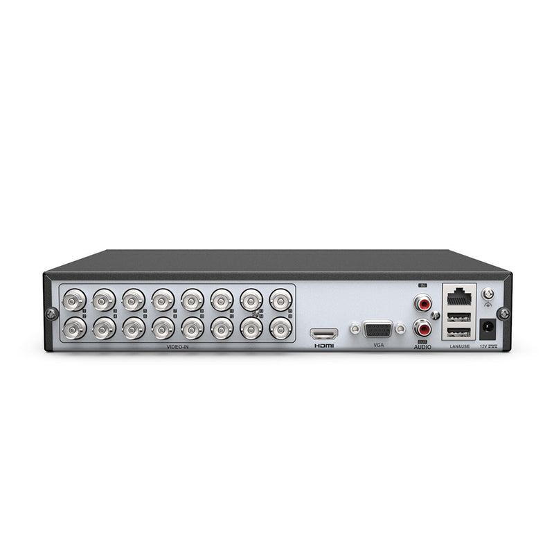 5MP 16 Channel Hybrid 5-in-1 CCTV Digital Video Recorder, Human & Vehicle Detection, H.265+, Supports up to 16 BNC Cameras & 2 IP Cameras