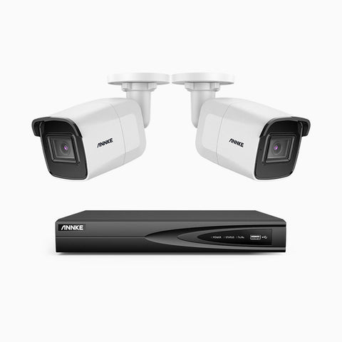 H800 - 4K 4 Channel 2 Cameras PoE Security System, Human & Vehicle Detection, EXIR 2.0 Night Vision, Built-in Mic, RTSP Supported