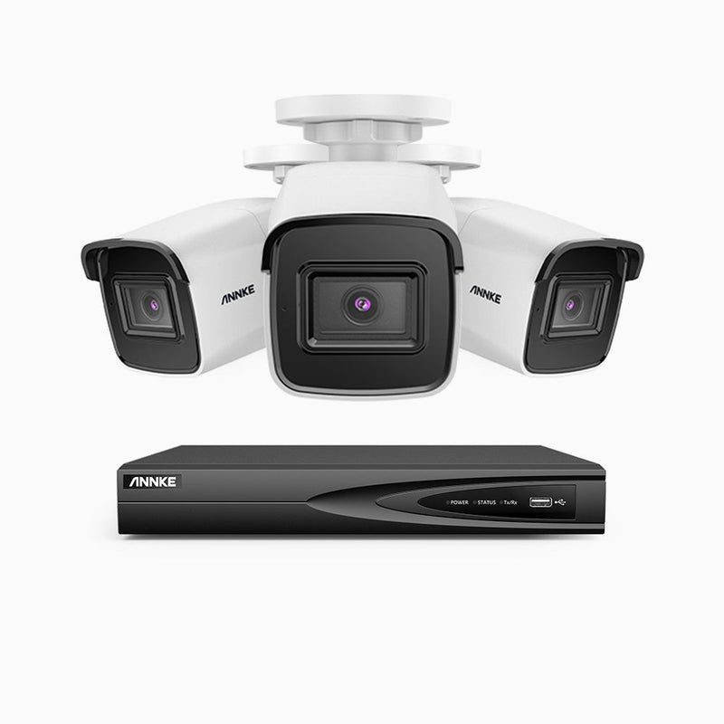 H800 - 4K 4 Channel 3 Cameras PoE Security System, Human & Vehicle Detection, EXIR 2.0 Night Vision, Built-in Mic, RTSP Supported