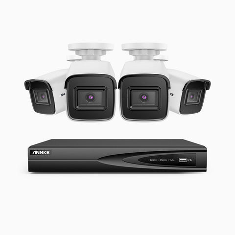 H800 - 4K 4 Channel 4 Cameras PoE Security System, Human & Vehicle Detection, EXIR 2.0 Night Vision, Built-in Mic, RTSP Supported
