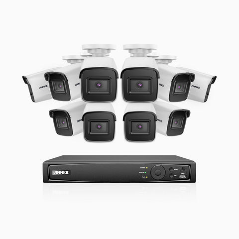 H800 - 4K 16 Channel 10 Cameras PoE Security System, Human & Vehicle Detection, Built-in Mic, EXIR 2.0 Night Vision, RTSP Supported