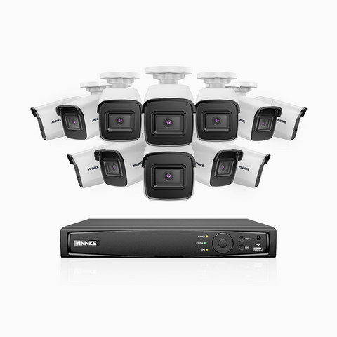 H800 - 4K 16 Channel 12 Camera PoE Security System, Human & Vehicle Detection, Built-in Micphone, EXIR 2.0 Night Vision, RTSP & ONVIF Supported