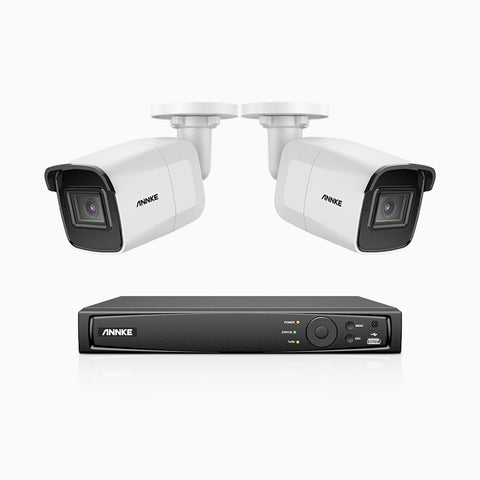 H800 - 4K 8 Channel 2 Cameras PoE Security System, Human & Vehicle Detection, EXIR 2.0 Night Vision, Built-in Mic, RTSP Supported